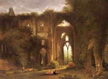 塞繆爾 科爾曼 Tintern Abbey With Elegant Figures